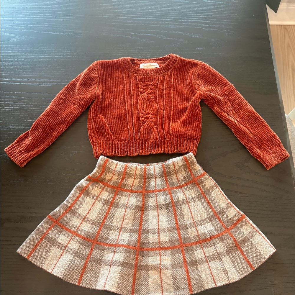 Tommy Bahama Sweater and Plaid Skirt Set